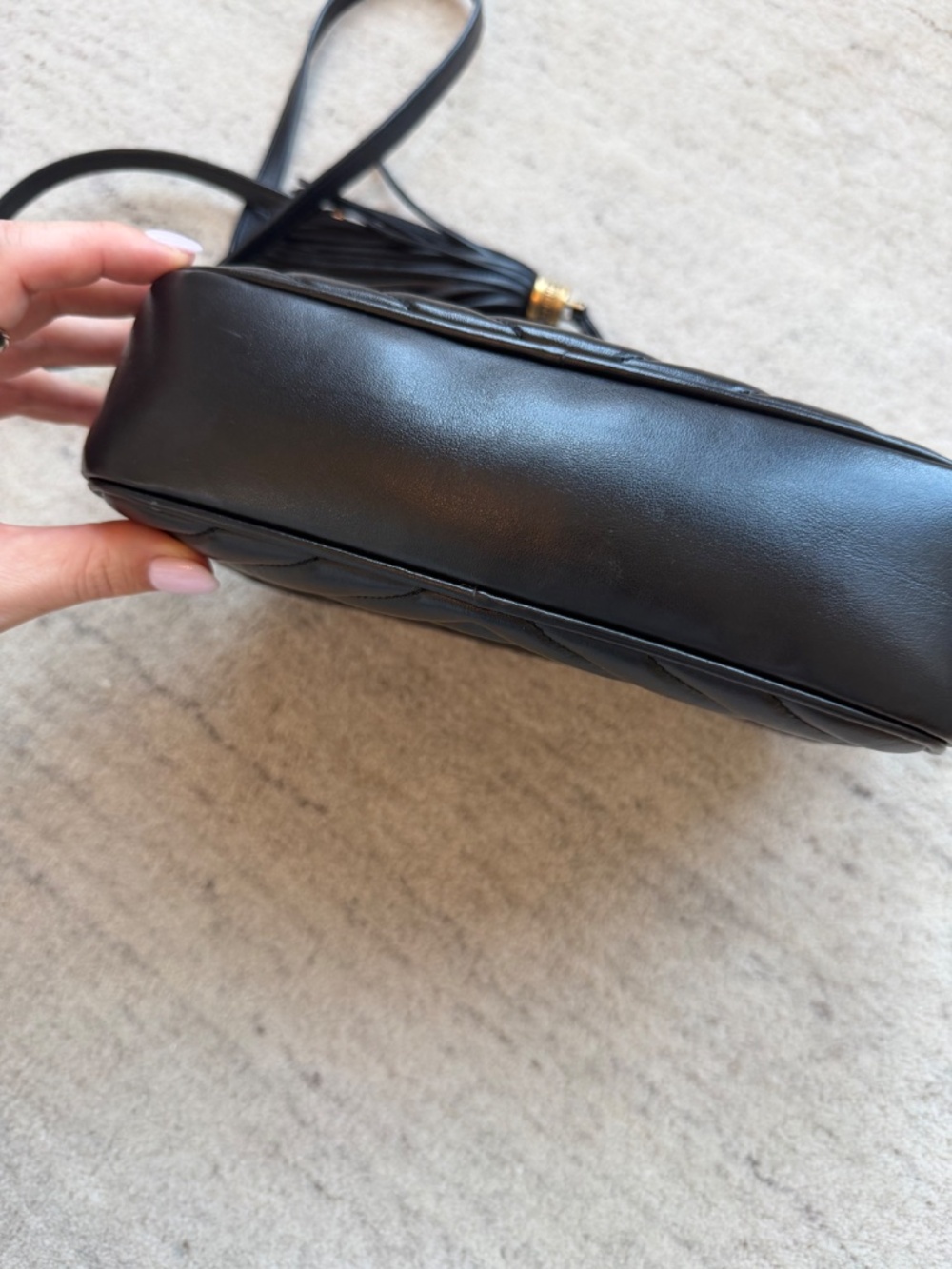 Saint Laurent Lou Camera Bag Black Quilted Leather Tassel Crossbody - Picture 7 of 10